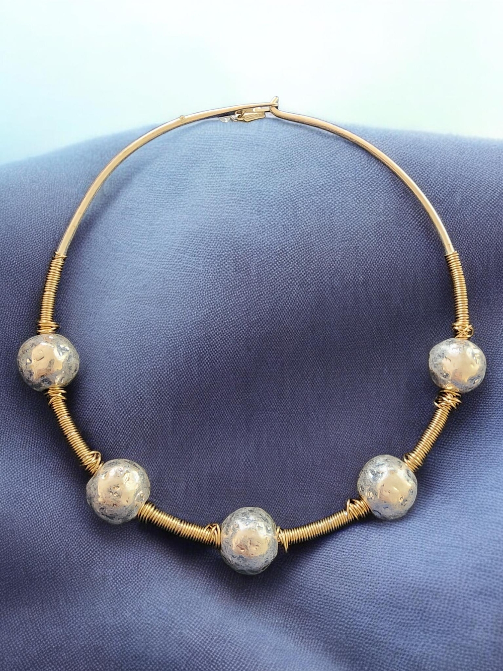 Robert Lee Morris Soho Gold-Tone Choker with Silver Bead Accents